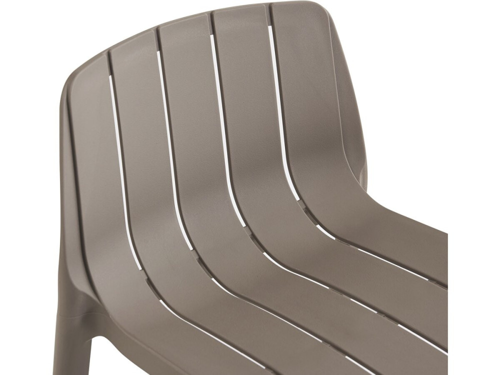 Lot de 2 chaises hautes de jardin empilable "Vaena" - Taupe