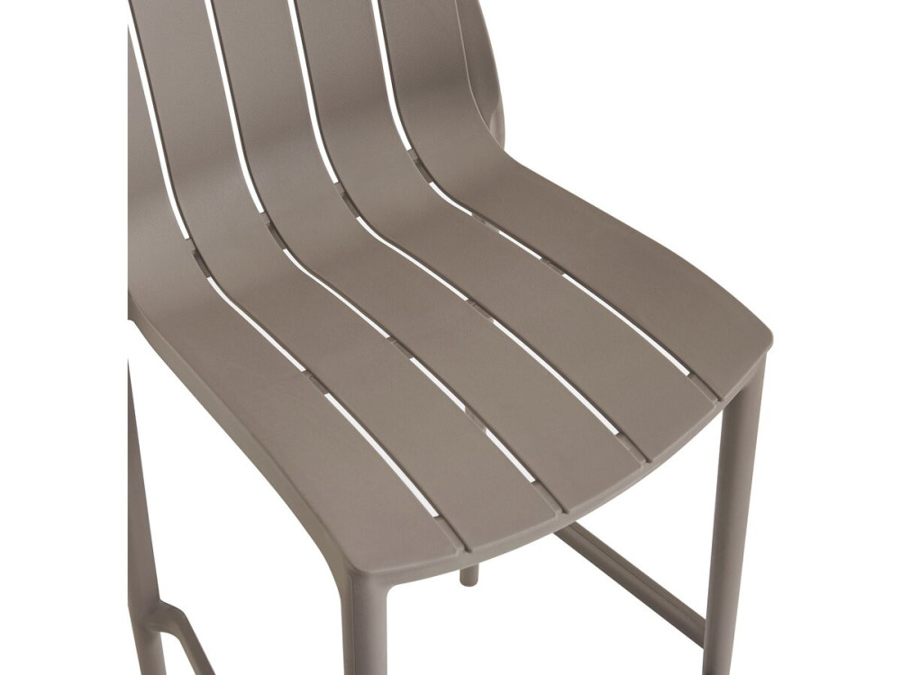 Lot de 2 chaises hautes de jardin empilable "Vaena" - Taupe