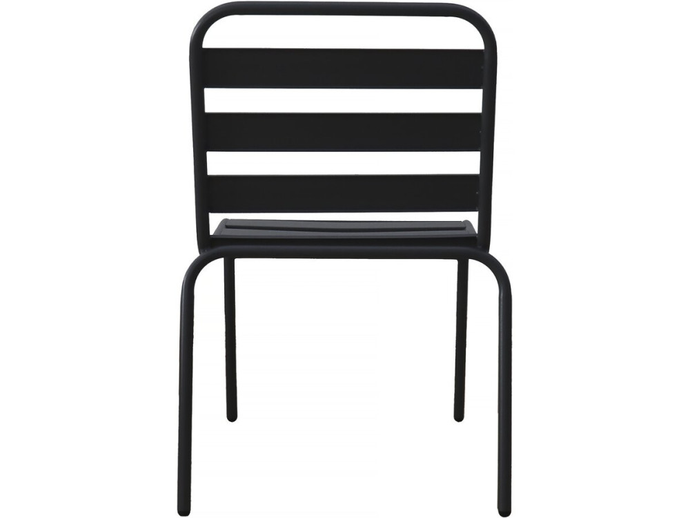 Lot de 4 chaises de jardin en métal empilables "Bilbao" - Gris