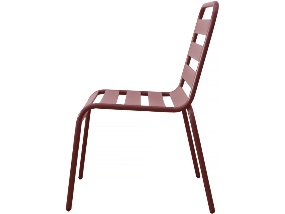 Lot de 4 chaises de jardin en métal empilables "Bilbao" - Terracotta