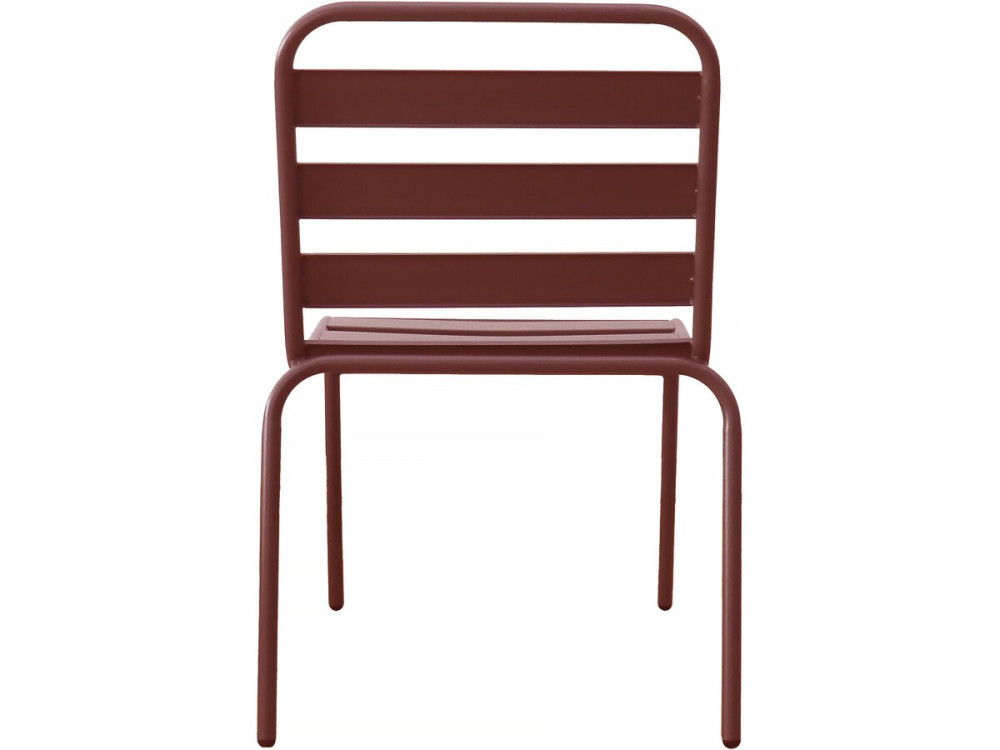 Lot de 4 chaises de jardin en métal empilables "Bilbao" - Terracotta