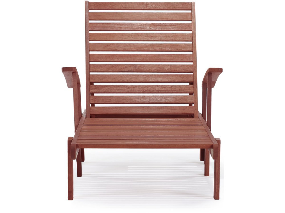 Lot de 2 bains de soleil pliant en bois exotique "Tokyo" - Mahogany - Marron acajou