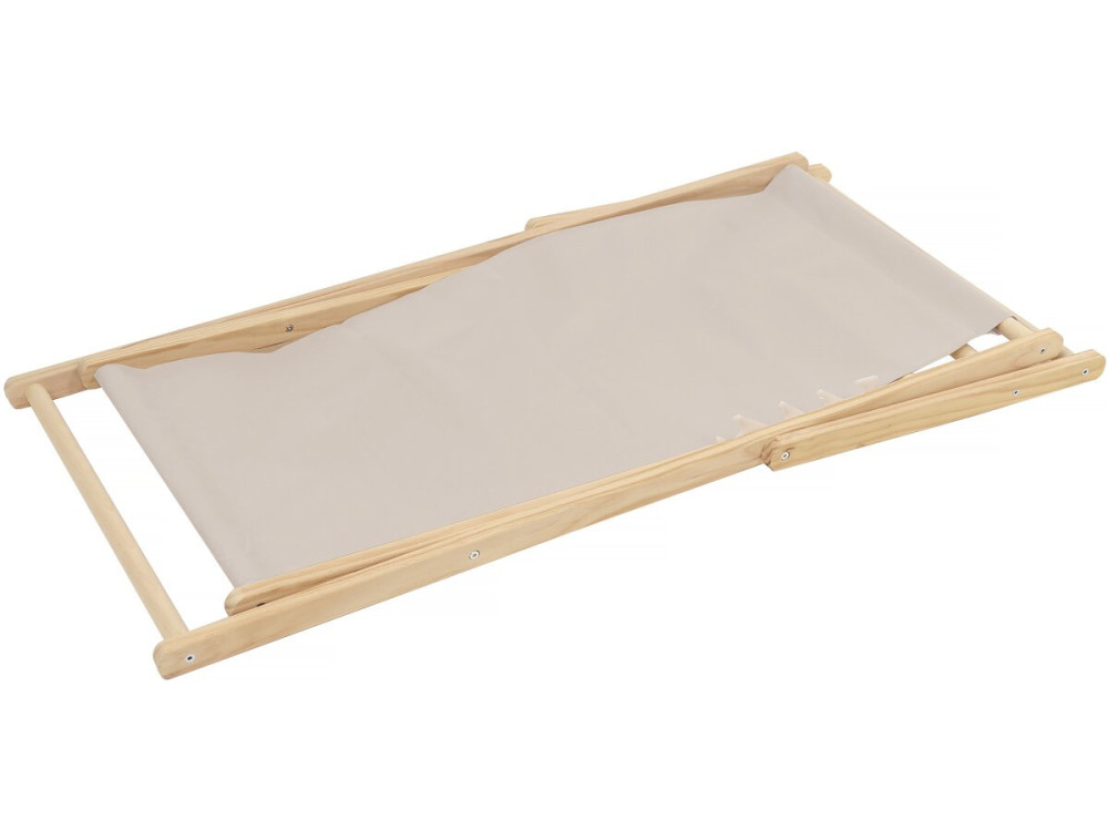 Lot de 2 transats en bois "Chilienne" - 107 x 56.5 x 81 cm - Ecru
