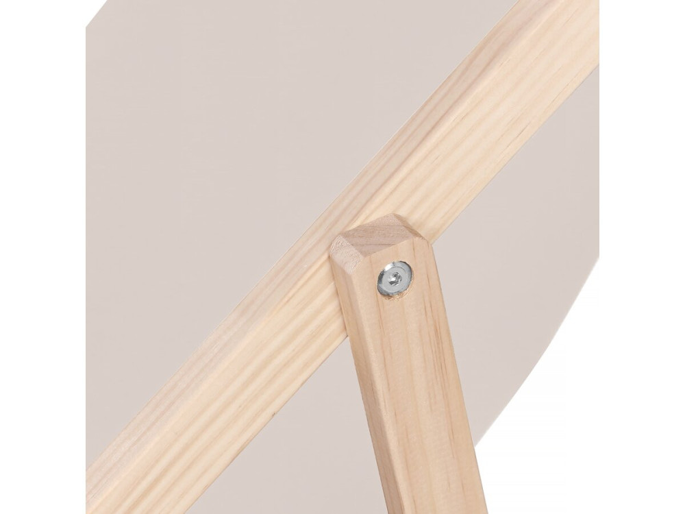 Lot de 2 transats en bois "Chilienne" - 107 x 56.5 x 81 cm - Ecru