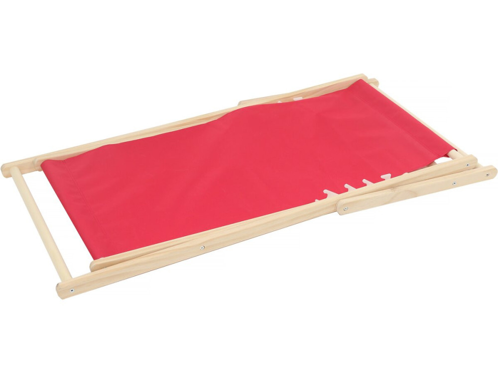 Lot de 2 transat en bois "Chilienne" - 107 x 56.5 x 81 cm - Rouge