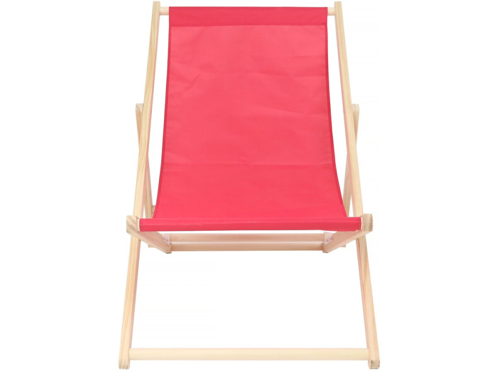 Lot de 2 transat en bois "Chilienne" - 107 x 56.5 x 81 cm - Rouge