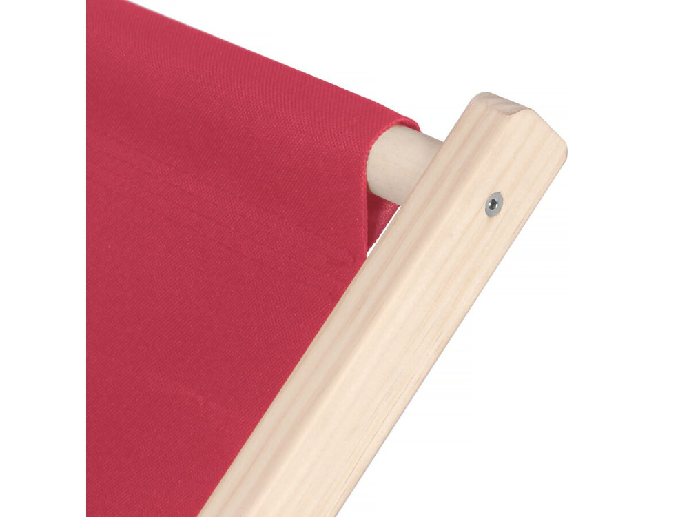 Lot de 2 transat en bois "Chilienne" - 107 x 56.5 x 81 cm - Rouge