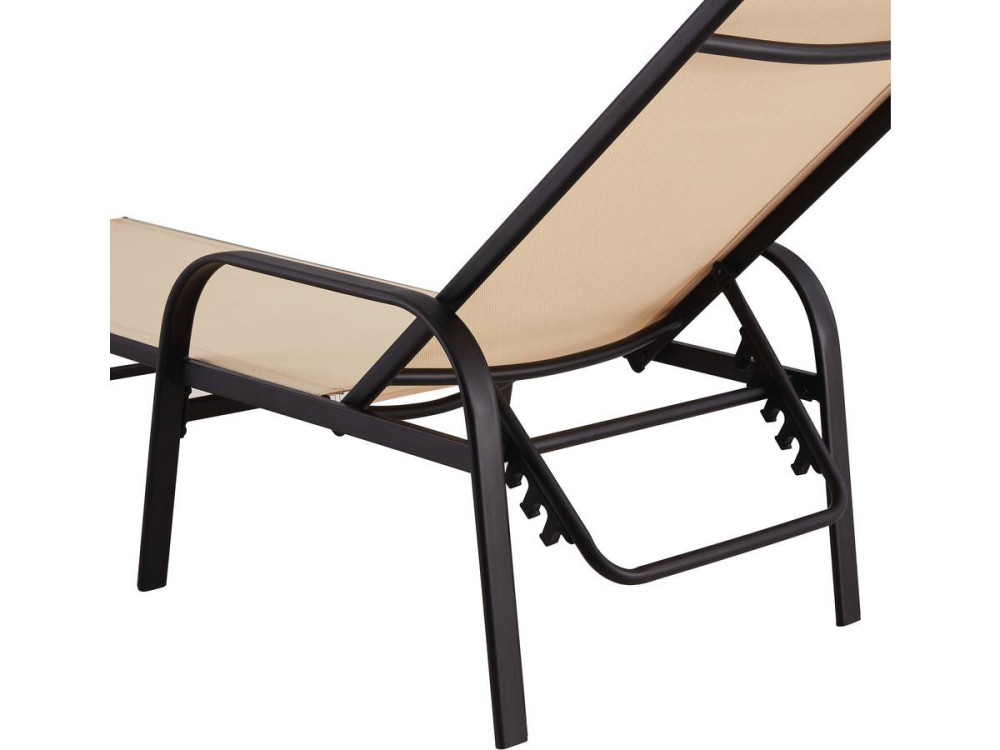 Lot de 2 Bains de soleil en métal "Farniente" - Beige