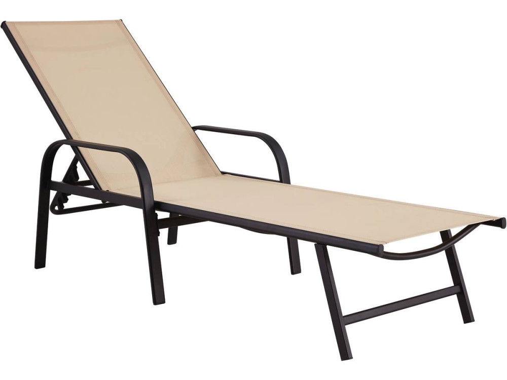 Lot de 2 Bains de soleil en métal "Farniente" - Beige