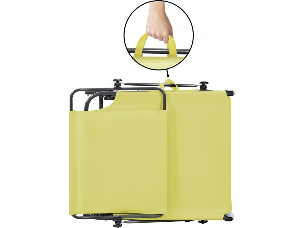 Bain de soleil pliable "Lazy" - Avec pare soleil - Jaune