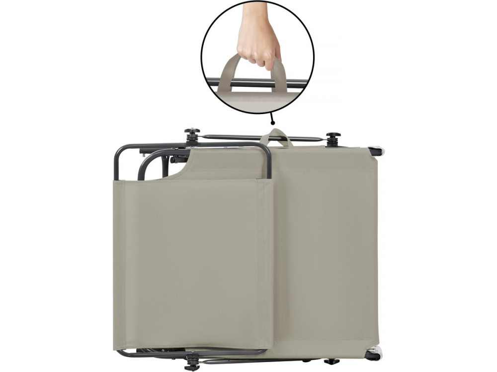 Bain de soleil pliable "Lazy" - Avec pare soleil - Taupe