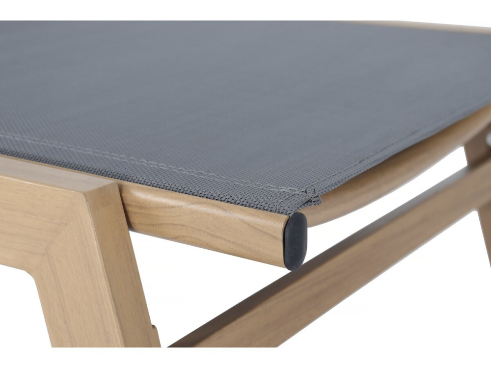 Bain de soleil en aluminium imitation bois  "Elysia" - Gris