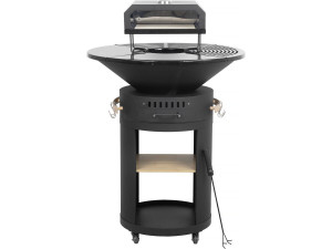 Barbecue plancha brasero avec four à pizza "César premium"- Ø 81 cm - Noir