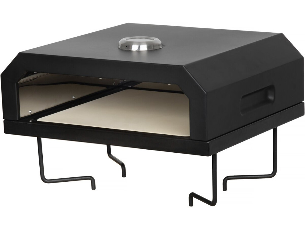 Barbecue plancha brasero avec four à pizza "César premium"- Ø 81 cm - Noir