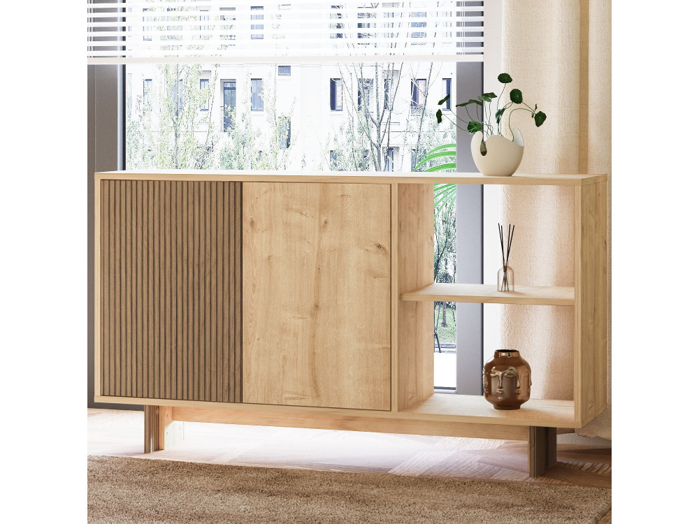 Buffet en bois "Ravello" - 140 x 35 x 80 cm - Beige