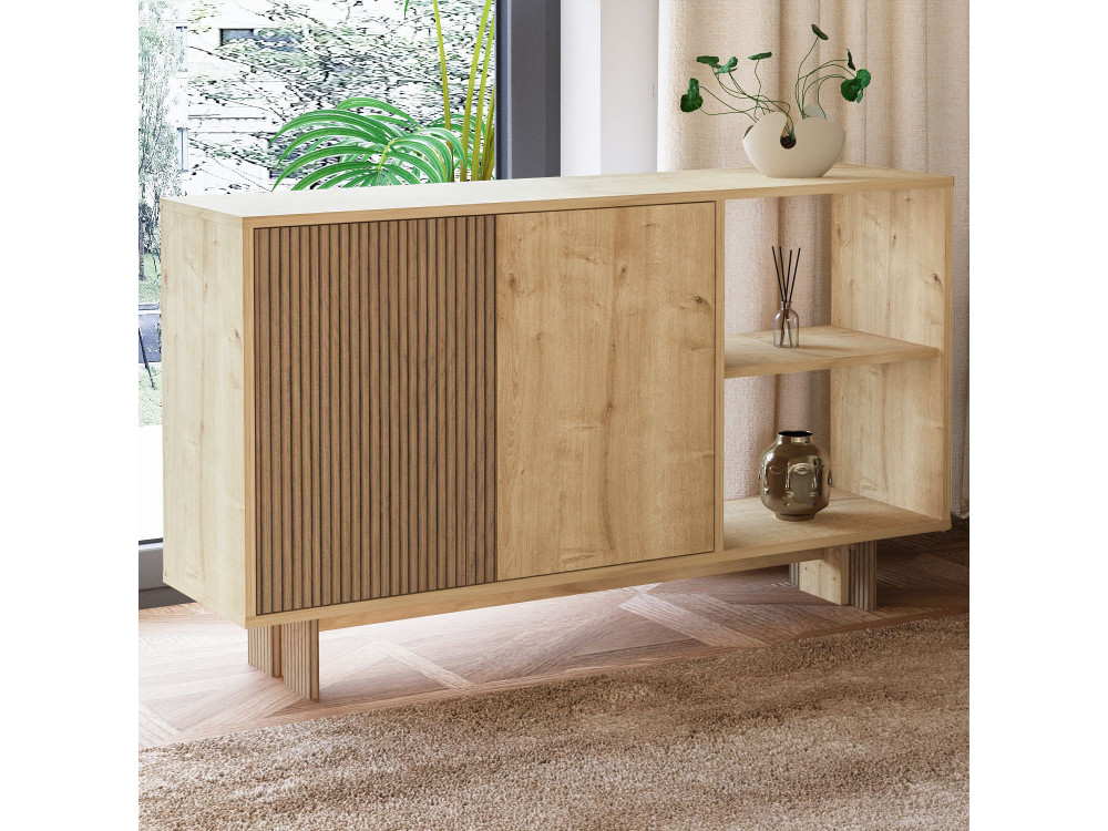 Buffet en bois "Ravello" - 140 x 35 x 80 cm - Beige