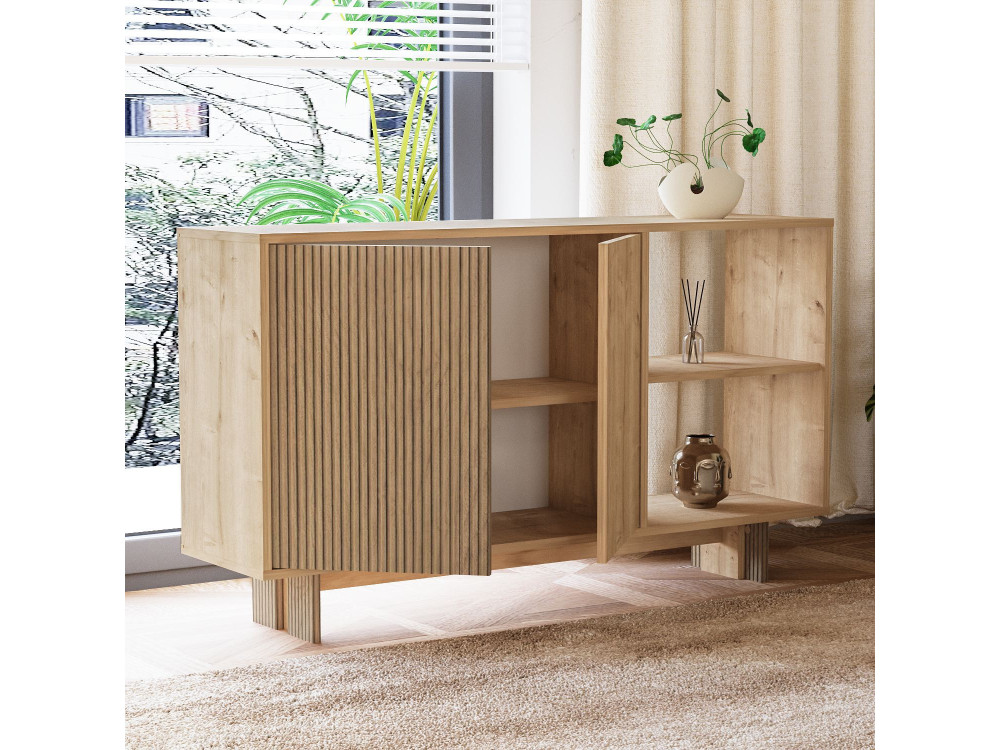 Buffet en bois "Ravello" - 140 x 35 x 80 cm - Beige