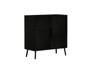 Armoire multifonction en bois "Darien" - 76.5 x 35 x 79.5 cm - Bois Noir