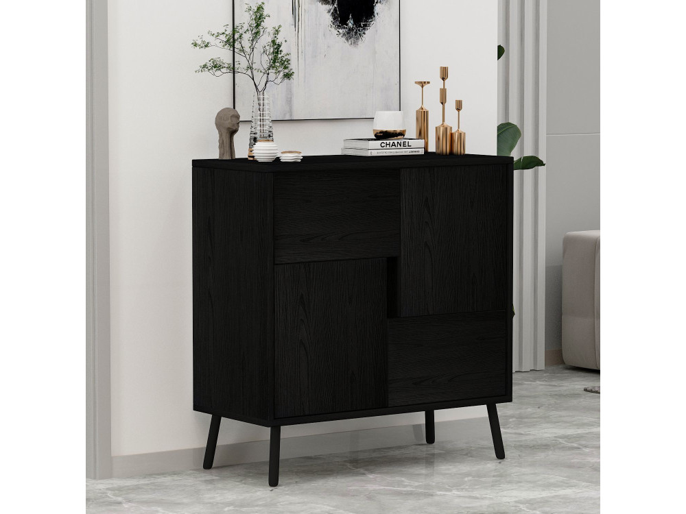 Armoire multifonction en bois "Darien" - 76.5 x 35 x 79.5 cm - Bois Noir