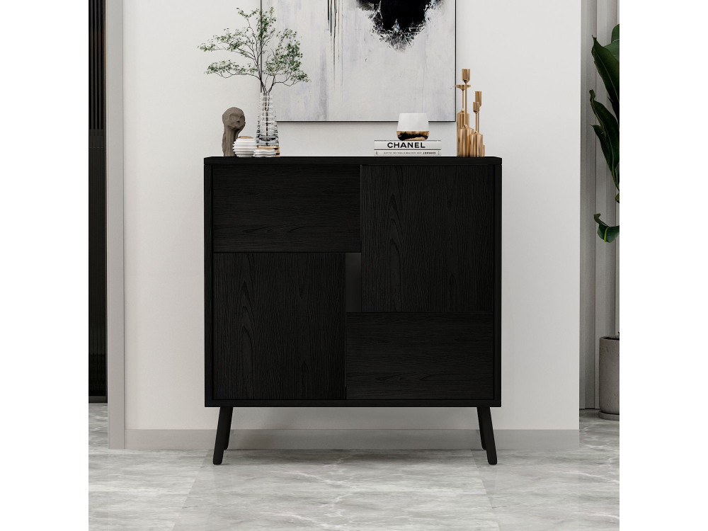 Armoire multifonction en bois "Darien" - 76.5 x 35 x 79.5 cm - Bois Noir