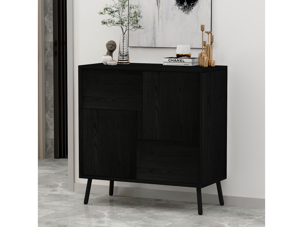 Armoire multifonction en bois "Darien" - 76.5 x 35 x 79.5 cm - Bois Noir