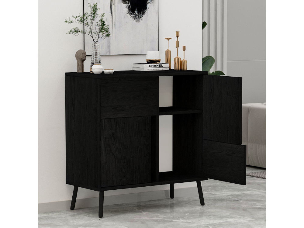 Armoire multifonction en bois "Darien" - 76.5 x 35 x 79.5 cm - Bois Noir