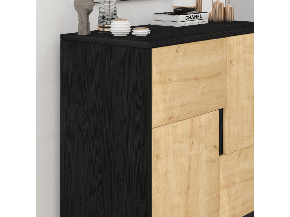 Armoire multifonction en bois "Darien" - 76.5 x 35 x 79.5 cm - Bois Noir