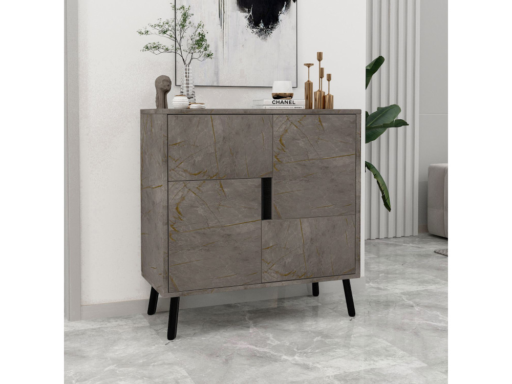 Armoire multifonction en bois "Darien" - 76.5 x 35 x 79.5 cm - Marbre