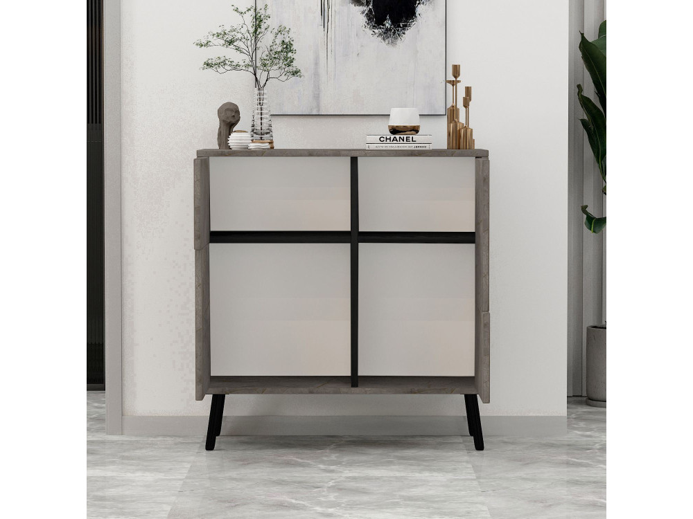 Armoire multifonction en bois "Darien" - 76.5 x 35 x 79.5 cm - Marbre