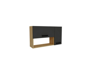 Buffet en bois "Akasya" - 90 x 24 x 52 cm - Gris anthracite