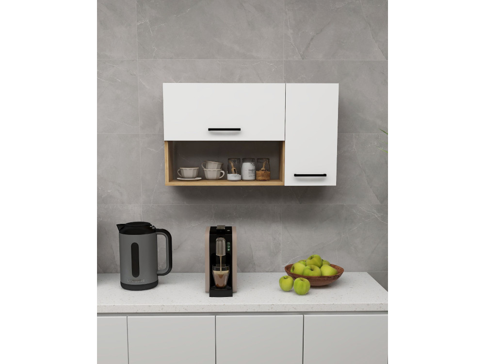 Buffet en bois "Akasya" - 90 x 24 x 52 cm - Blanc