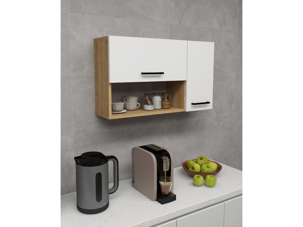 Buffet en bois "Akasya" - 90 x 24 x 52 cm - Blanc