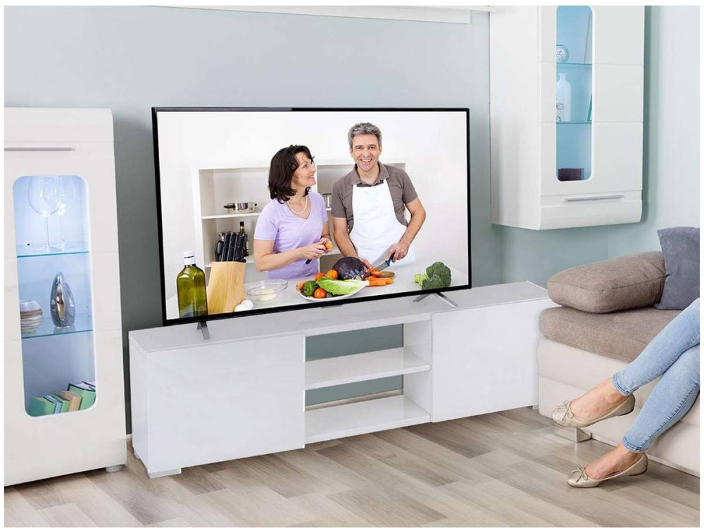 Meuble TV "Frida" - 155 x 31 x 42,5 cm - Gris