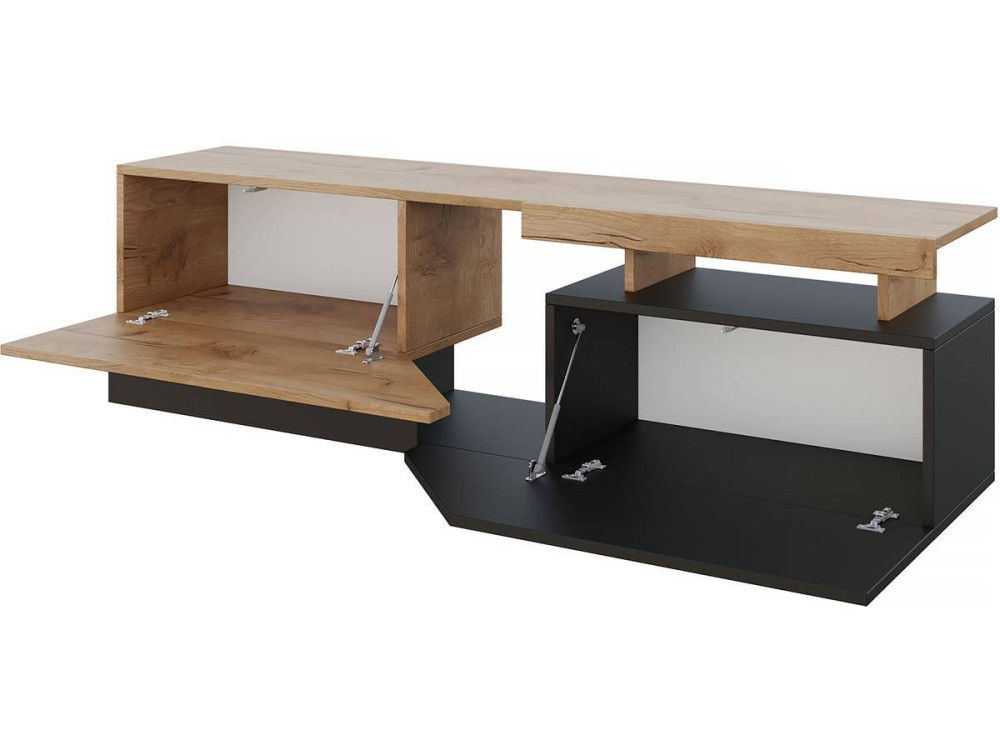 Meuble TV "Ceelias" -160 x 46 x 35 cm - Gris/Marron