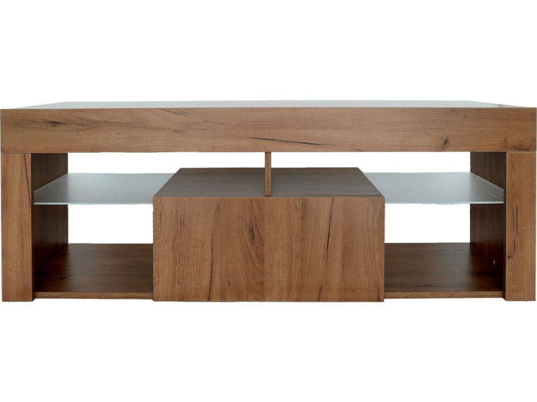 Meuble TV design bois "Hugo" - 140 x 40 x 50 cm - Marron
