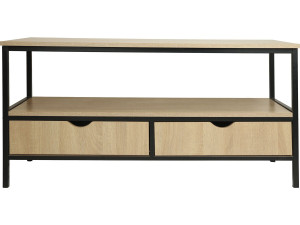 Meuble TV avec tiroir style industriel "Detroit" - 113 x 40 x 55 cm - Beige
