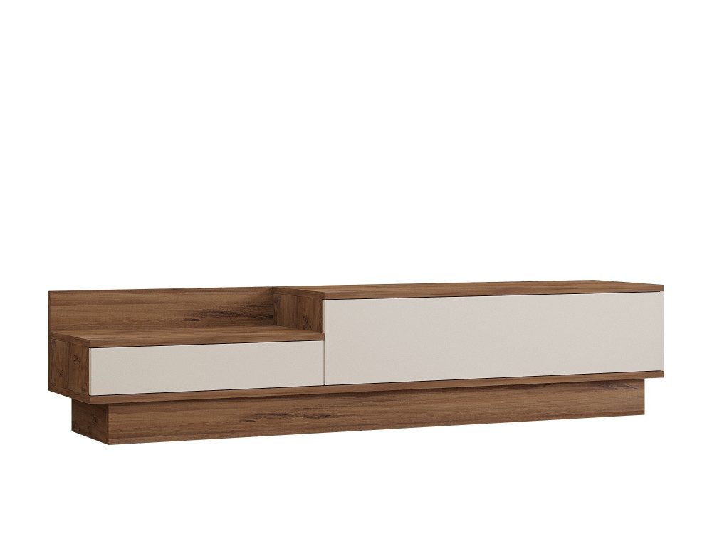 Meuble TV en bois "Barko" - 160 x 35 x 35 cm - Pin atlantiqueBlanc