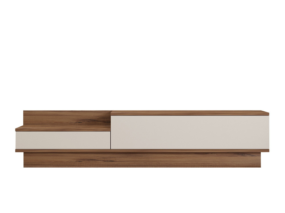 Meuble TV en bois "Barko" - 160 x 35 x 35 cm - Pin atlantiqueBlanc