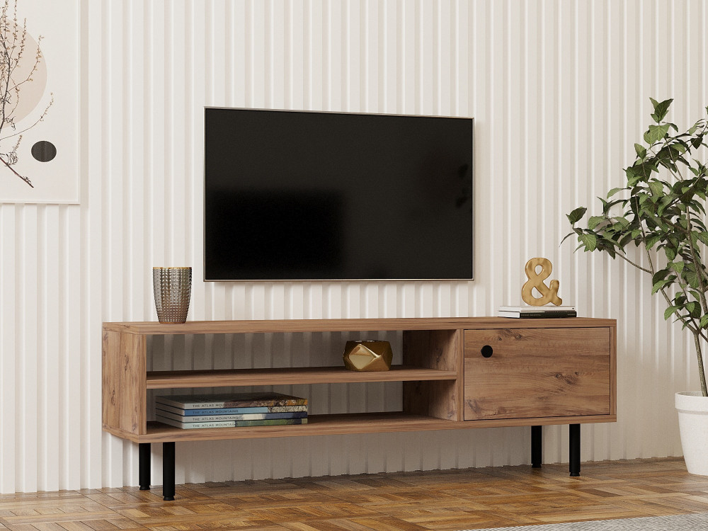 Meuble TV en bois "Avila" - 120 x 30 x 38 cm - Pin atlantique