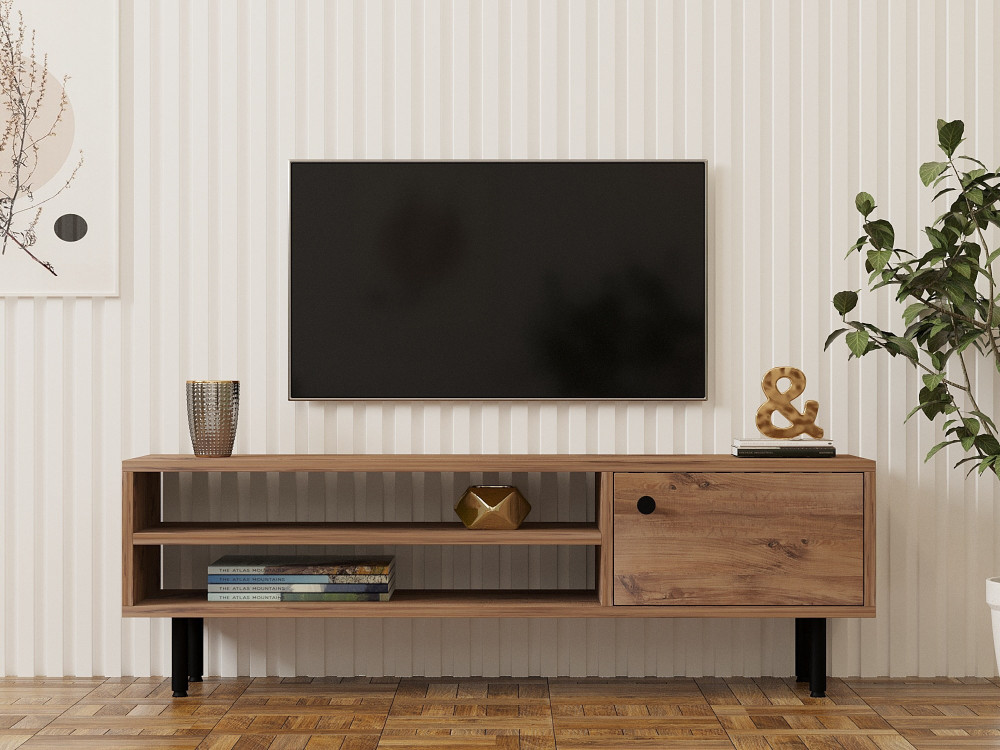 Meuble TV en bois "Avila" - 120 x 30 x 38 cm - Pin atlantique