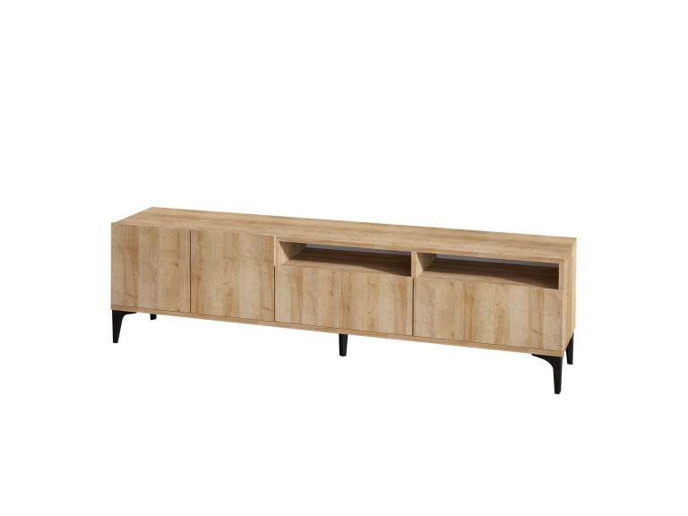 Meuble TV en bois "Ross" - 180 x 35 x 52 cm - Chêne