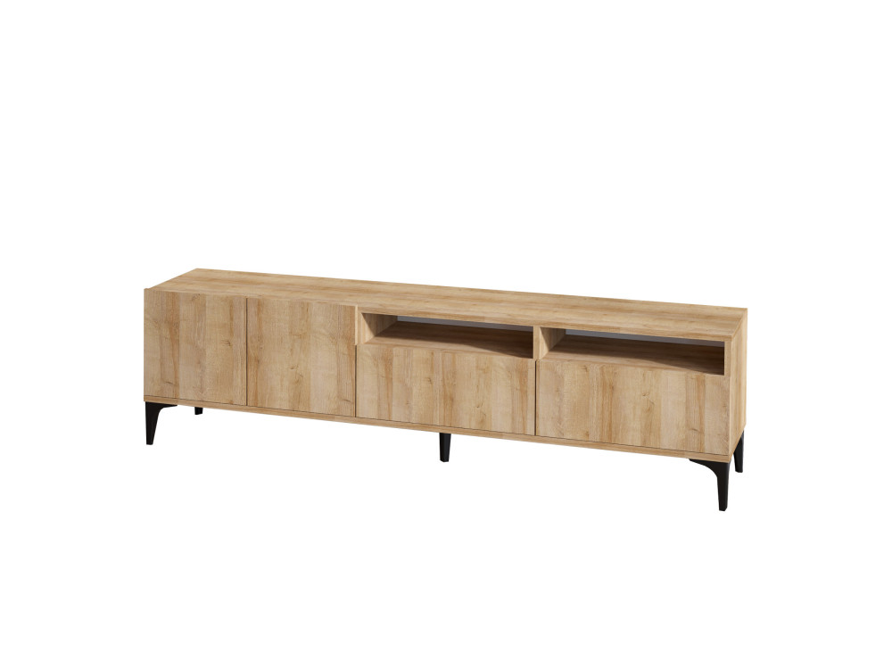 Meuble TV en bois "Ross" - 180 x 35 x 52 cm - Chêne