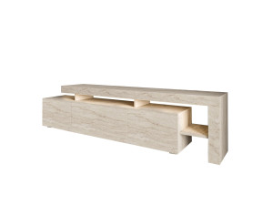 Meuble TV en bois "Beliz" - 192 x 37 x 53 cm - Travertin