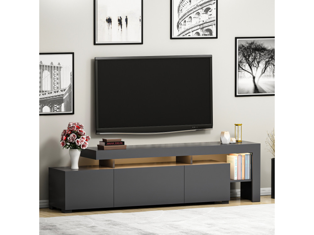 Meuble TV en bois "Beliz" - 192 x 37 x 53 cm - Anthracite