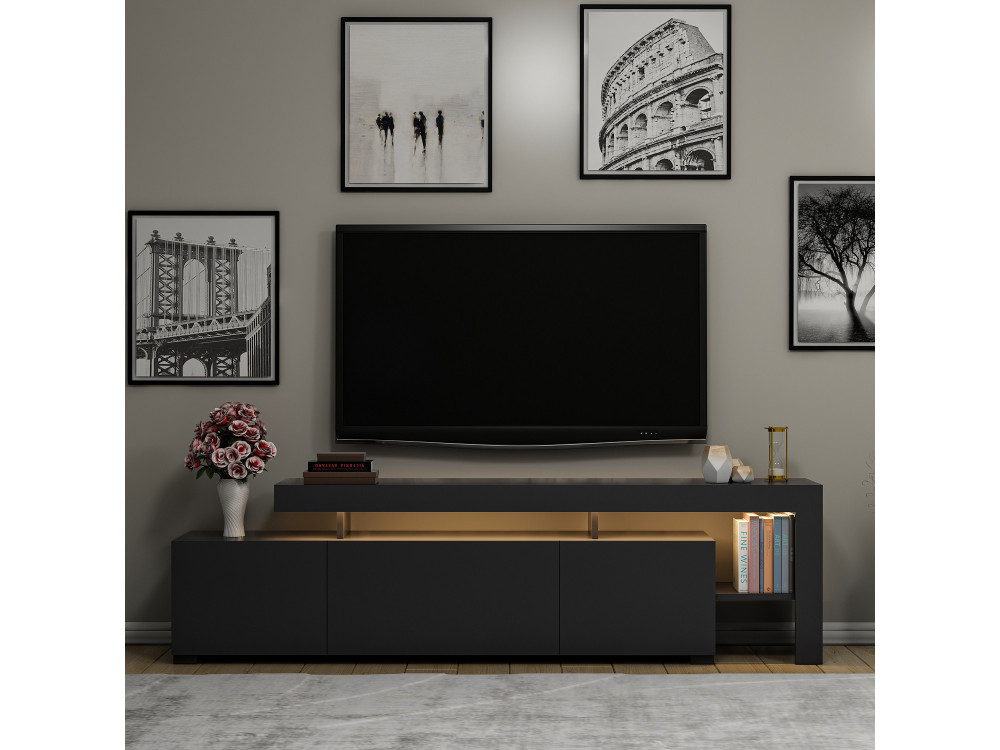 Meuble TV en bois "Beliz" - 192 x 37 x 53 cm - Anthracite