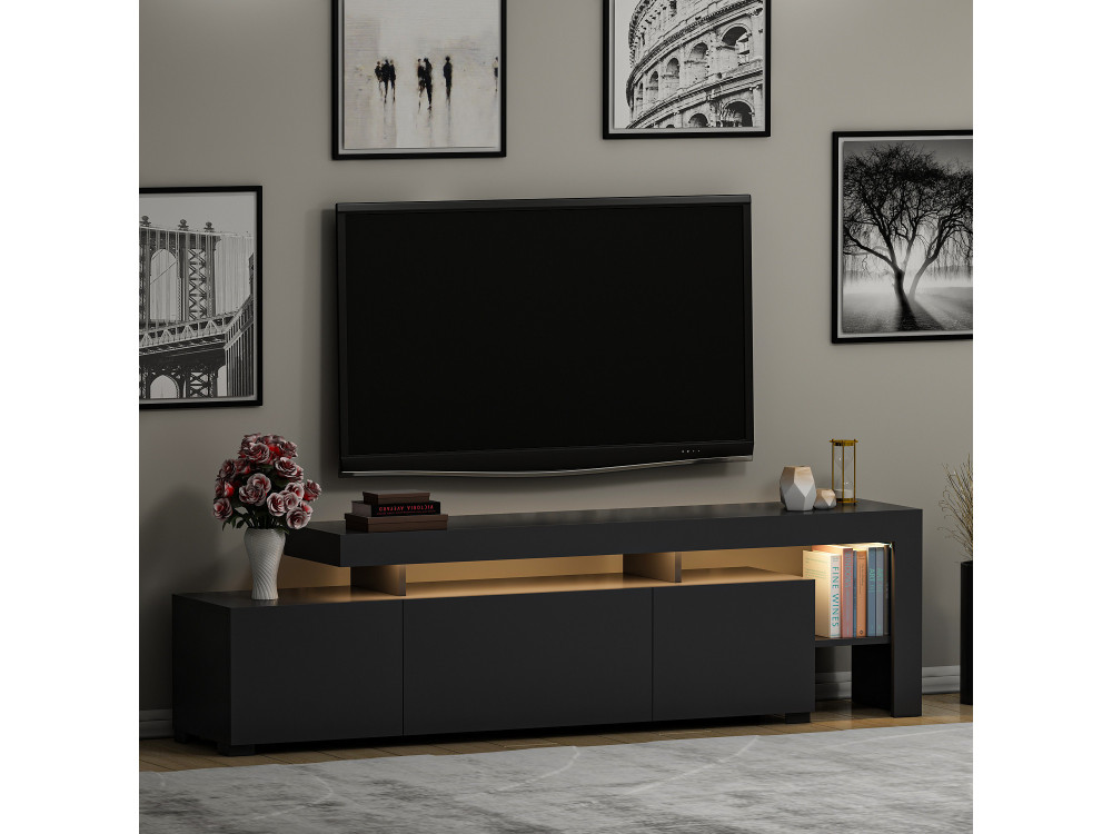 Meuble TV en bois "Beliz" - 192 x 37 x 53 cm - Anthracite