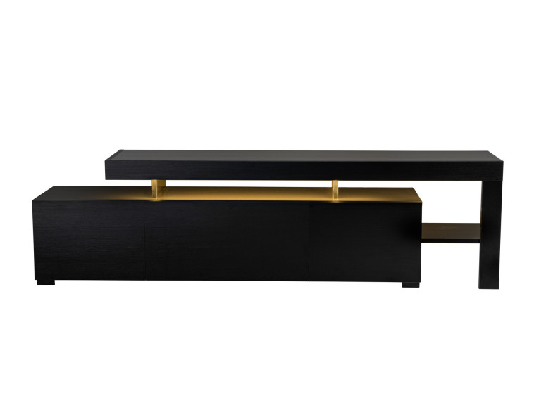 Meuble TV en bois "Beliz" 192 x 37 x 53 cm - Bois Noir