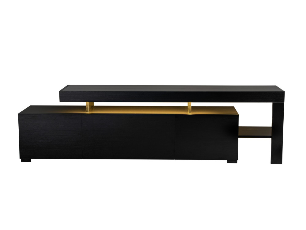 Meuble TV en bois "Beliz" 192 x 37 x 53 cm - Bois Noir