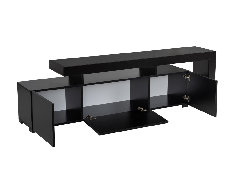 Meuble TV en bois "Beliz" 192 x 37 x 53 cm - Bois Noir