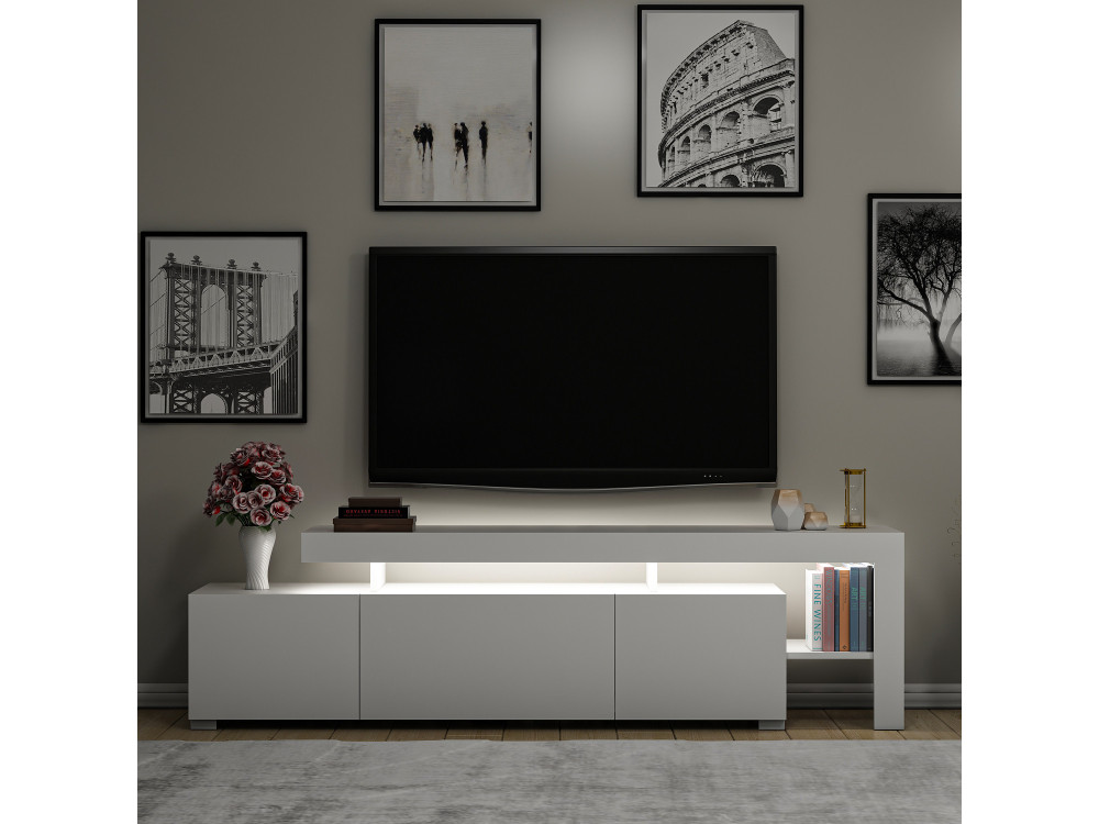 Meuble TV en bois "Beliz" 192 x 37 x 53 cm - Blanc